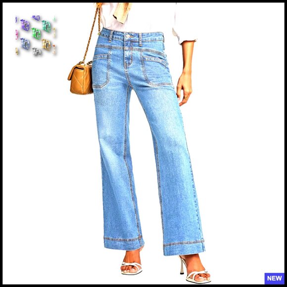 Wide Leg High Waisted Bootcut Jeans Stretchy Denim Trendy Fall 2026